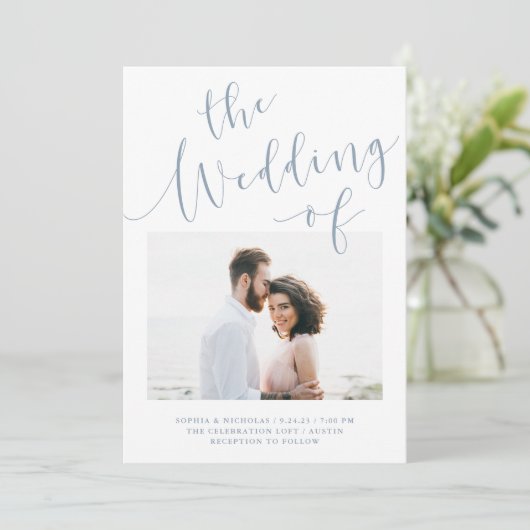 Elegant Romance | Minimalistisch tweedaags fotohuw Kaart (Staand voorkant)