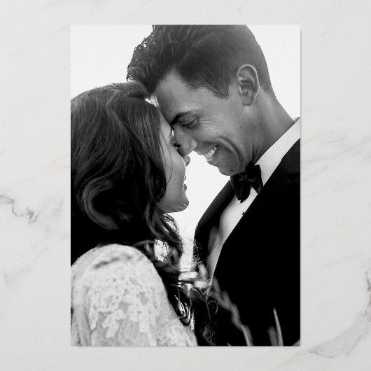 Elegant Romance | Roos Gold Foil Photo Weddenschap Folie Uitnodiging (Achterkant)