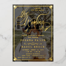 Elegant Romance | Roos Gold Foil Photo Weddenschap