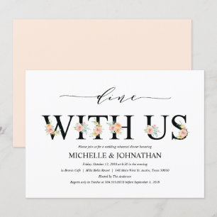 Elegant Romance Wedding Rehearsal Dinner Invites Kaart