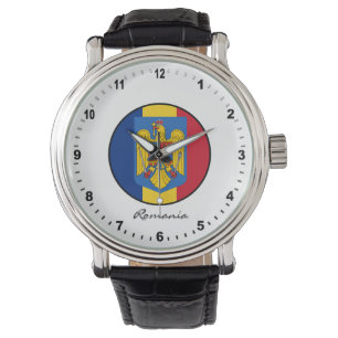 Elegant Romania Watch & Roemeense vlag Horloge