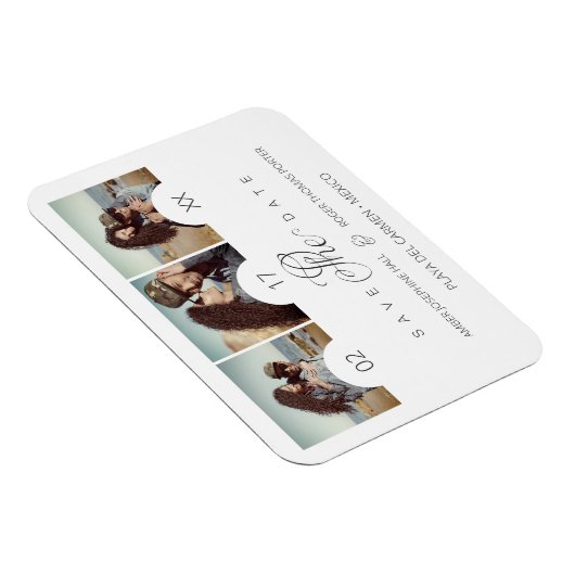 Elegant Romantic 3 Foto's Engaged Couple Session Magneet (Rechterzijde)