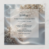 Elegant romantic babys breath floral wedding  kaart (Voorkant)