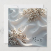 Elegant romantic babys breath floral wedding save the date (Achterkant)