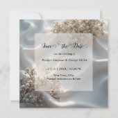 Elegant romantic babys breath floral wedding save the date (Voorkant)