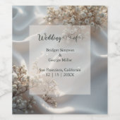 Elegant romantic babys breath floral wedding wijn etiket (Enkel label)