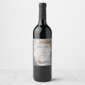 Elegant romantic babys breath floral wedding wijn etiket (Voorkant)