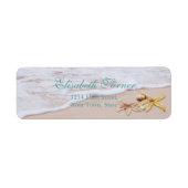 Elegant Romantic Beach Starfish Wedding Etiket (Voorkant)