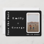 Elegant Romantic Black en White Modern Wedding Save The Date (Voorkant)