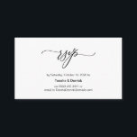Elegant Romantic, Black Font, Wedding RSVP Informatiekaartje<br><div class="desc">Dit is het Moderne Elegant Romantic,  Black calligraphy Script,  Wedding RSVP Enclosure Card. U kunt de doopvontkleuren veranderen,  en uw trouwdetails in de passende doopvont/het schrijven toevoegen. #TeeshaDerrick</div>
