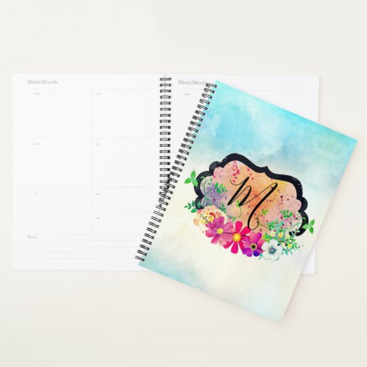 Elegant Romantic Black Lijst Floral Bouquet Planner (Display)