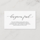 Elegant Romantic, Black, Wedding Honeymoon Fund Informatiekaartje<br><div class="desc">Dit is de Moderne Elegant Romantic,  Zwarte kalligrafie,  Wedding Enclosure Card. U kunt de doopvontkleuren veranderen,  en uw trouwdetails in de passende doopvont/het schrijven toevoegen. #TeeshaDerrick</div>