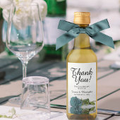 Elegant Romantic Blauwgroen Roos Weddenschap Harte Wijn Etiket