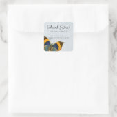 Elegant Romantic Blue  Butterfly Ephemera Vierkante Sticker (Tas)