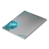 Elegant Romantic Blue Crystal Roos Pearls Notitieblok (Linkerzijde)