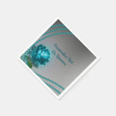 Elegant Romantic Blue Crystal Roos Pearls Servet (Hoek)