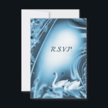 Elegant Romantic Blue Swan Love Weddenschap RSVP<br><div class="desc">Ontworpen voor je blauwe thema/liefdesthema/lakeside-thema bruiloft/jubileum of een andere gelegenheid/gebeurtenis. Elegant, romantisch en eenvoudig aan te passen. Gelieve te personaliseren het met uw eigen tekst of de knoop "aanpast het"om naar het ontwerphulpmiddel te gaan waar u tekst kunt toevoegen, de doopvont, de tekstgrootte, de tekstkleur, tekst het plaatsen en meer...</div>