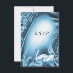 Elegant Romantic Blue Swan Love Weddenschap RSVP<br><div class="desc">Ontworpen voor je blauwe thema/liefdesthema/lakeside-thema bruiloft/jubileum of een andere gelegenheid/gebeurtenis. Elegant, romantisch en eenvoudig aan te passen. Gelieve te personaliseren het met uw eigen tekst of de knoop "aanpast het"om naar het ontwerphulpmiddel te gaan waar u tekst kunt toevoegen, de doopvont, de tekstgrootte, de tekstkleur, tekst het plaatsen en meer...</div>