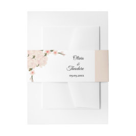 Elegant Romantic Blush Pink Floral Blossom Uitnodigingen Wikkel