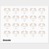 Elegant Romantic Blush Pink Floral Blossom Wedding Hart Sticker (Vel)