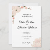 Elegant Romantic Blush Pink Floral Blossom Wedding Kaart (Voorkant)