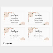 Elegant Romantic Blush Pink Floral Blossom Wedding Rechthoekige Sticker (Vel)