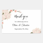 Elegant Romantic Blush Pink Floral Blossom Wedding Rechthoekige Sticker (Voorkant)