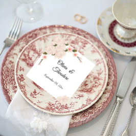 Elegant Romantic Blush Pink Floral Blossom Wedding Servet