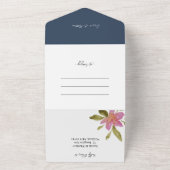 Elegant Romantic Boho Waterverf Floral All In One Uitnodiging (Buitenkant)