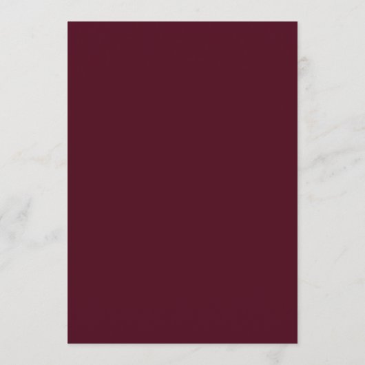 Elegant Romantic Burgundy All Occasions Menu (Achterkant)