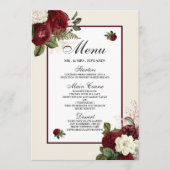 Elegant Romantic Burgundy All Occasions Menu (Voorkant)