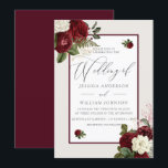 Elegant Romantic Burgundy Red Floral Wedding Kaart<br><div class="desc">Elegant Romantic Burgundy Red & White Floral Wedding Beauful White en Burgundy Red Roses Geschikt voor alle seizoenen</div>