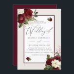 Elegant Romantic Burgundy Red Floral Wedding Kaart<br><div class="desc">Elegant Romantic Burgundy Red & White Floral Wedding Beauful White en Burgundy Red Roses Geschikt voor alle seizoenen</div>