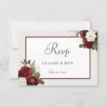 Elegant Romantic Burgundy Red Flowers Weddenschap