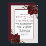 Elegant Romantic Burgundy Rozen Wedding Invite Kaart<br><div class="desc">Elegant Romantic Burgundy Rozen Wedding Invite Beauful White en Burgundy Red Roses Geschikt voor alle seizoenen</div>