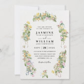 Elegant Romantic Bustling Flowers QR Code Wedding Kaart (Voorkant)