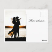 Elegant Romantic Calligraphic Photo Save the Date Briefkaart (Achterkant)