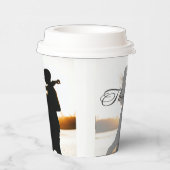 Elegant Romantic Calligraphic Photo Wedding Papieren Bekers (Rechts)