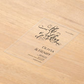 Elegant Romantic Calligraphy Script Wedding Acryl Uitnodigingen (Laagn)