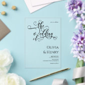 Elegant Romantic Calligraphy Script Wedding Acryl Uitnodigingen (Insitu (Huwelijk))