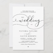 Elegant Romantic Calligraphy Script Wedding Invita Kaart (Voorkant)