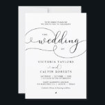 Elegant Romantic Calligraphy Script Wedding Invita Kaart<br><div class="desc">Modern zwart romantische kalligrafie script,  kerk bruiloft ceremonie viering uitnodiging kaart.</div>