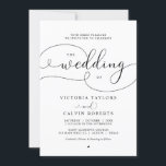 Elegant Romantic Calligraphy Script Wedding Invita Kaart<br><div class="desc">Modern zwart romantische kalligrafie script,  kerk bruiloft ceremonie viering uitnodiging kaart.</div>
