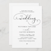 Elegant Romantic Calligraphy Script Wedding Invita Kaart (Voorkant / Achterkant)