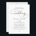 Elegant Romantic Calligraphy Script Wedding Invita Kaart<br><div class="desc">Modern Black Romantic Calligraphy Script,  Church Wedding Ceremony Celebration call card.</div>