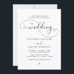 Elegant Romantic Calligraphy Script Wedding Invita Kaart<br><div class="desc">Modern Black Romantic Calligraphy Script,  Church Wedding Ceremony Celebration call card.</div>