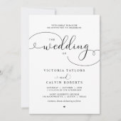 Elegant Romantic Calligraphy Script Wedding Kaart (Voorkant)