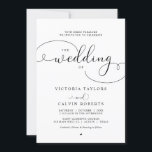 Elegant Romantic Calligraphy Script Wedding Kaart<br><div class="desc">Modern Black Romantic Calligraphy Script,  Church Wedding Ceremony Celebration call card.</div>