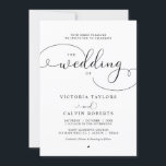 Elegant Romantic Calligraphy Script Wedding Kaart<br><div class="desc">Modern Black Romantic Calligraphy Script,  Church Wedding Ceremony Celebration call card.</div>