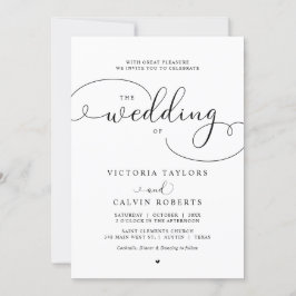 Elegant Romantic Calligraphy Script Wedding Kaart